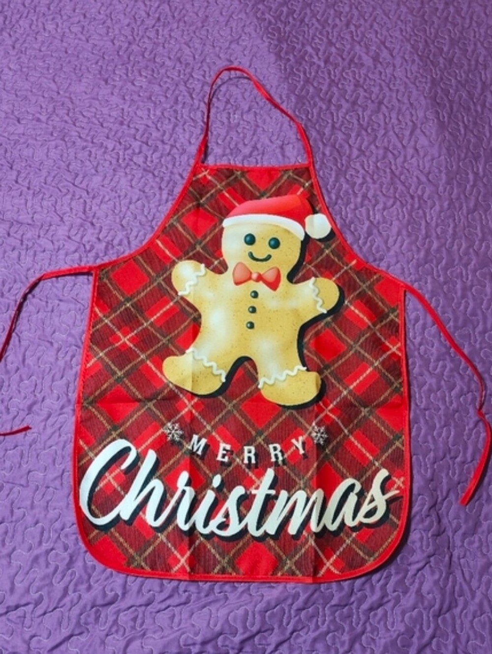 Red Christmas Kitchen Apron - Picture 2 of 2